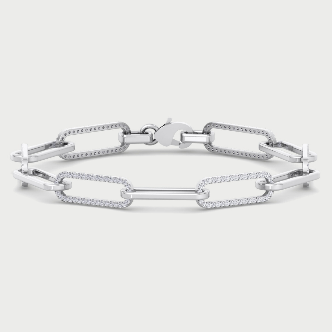 1.6 carat lab-grown diamond paperclip link bracelet