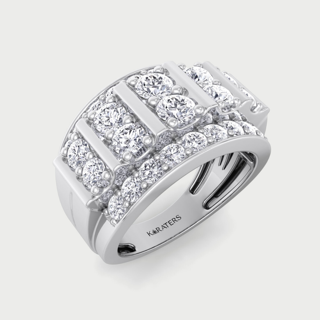Five Row Lab Diamond Column Ring – Karaters