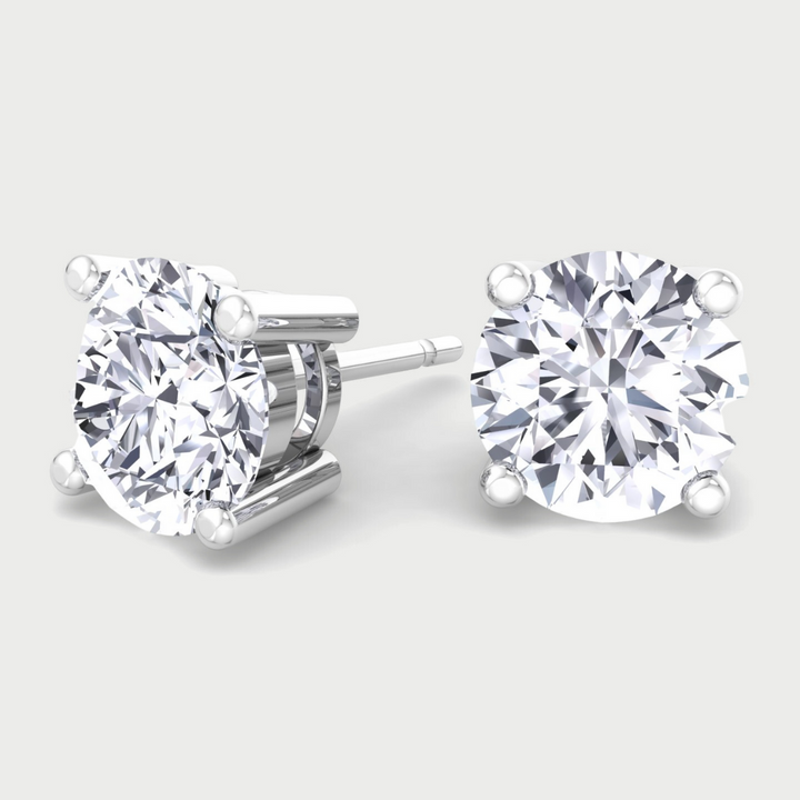 4 Prong Round Cut Lab Grown Diamond Studs