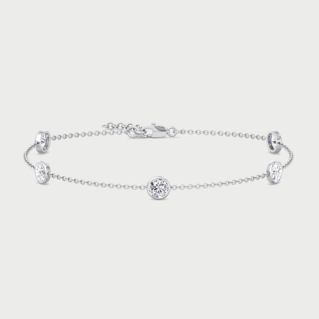 2ct t.w round shape lab-grown diamonds by-the-yard bracelet