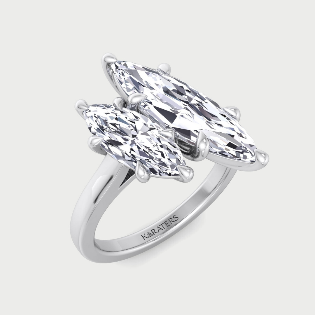 Double Marquise Lab Grown Diamond Toi et Moi Engagement Ring
