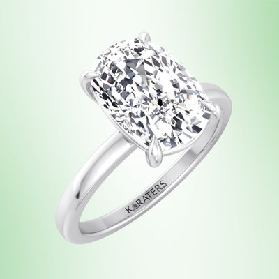 Alea - Elongated Cushion Cut Solitaire Lab Grown Diamond Engagement Ring