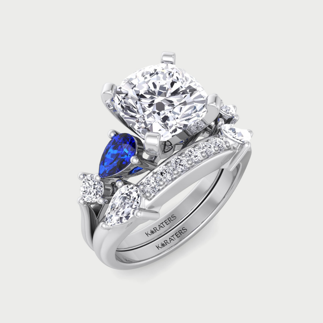 3.95CT Total Weight Multi Shape Lab Grown Diamond Wedding Set
