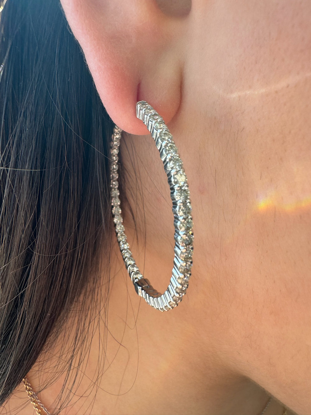 5 Carat Inside Out Lab Diamond Hoops