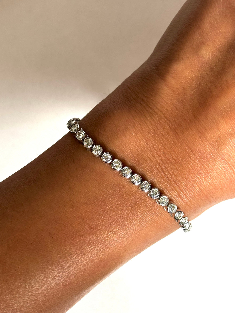 Bezel Set Tennis Bracelet 14K Gold