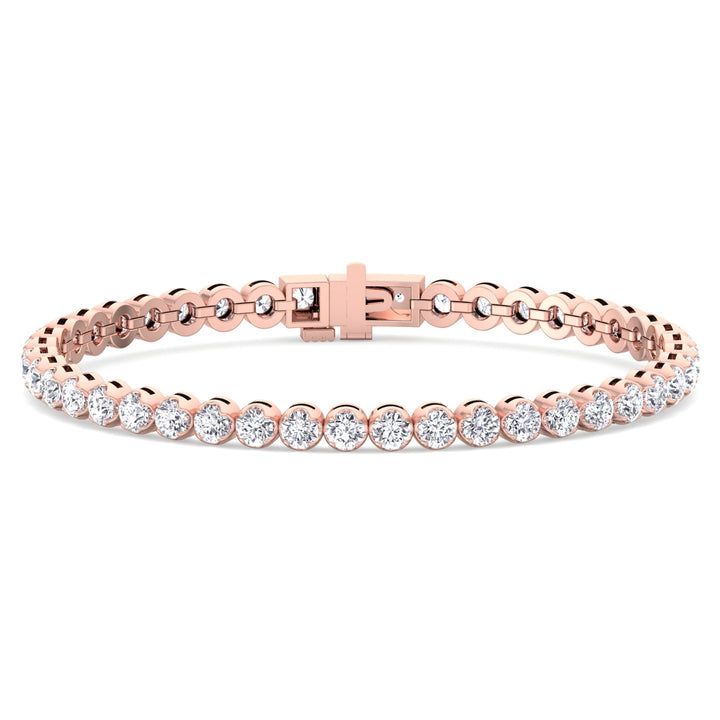 Buttercup Round Cut Lab-Diamond Tennis Bracelet 14K Rose