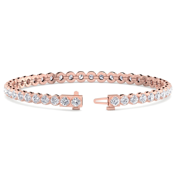 Buttercup Round Cut Lab-Diamond Tennis Bracelet 14K Rose Gold