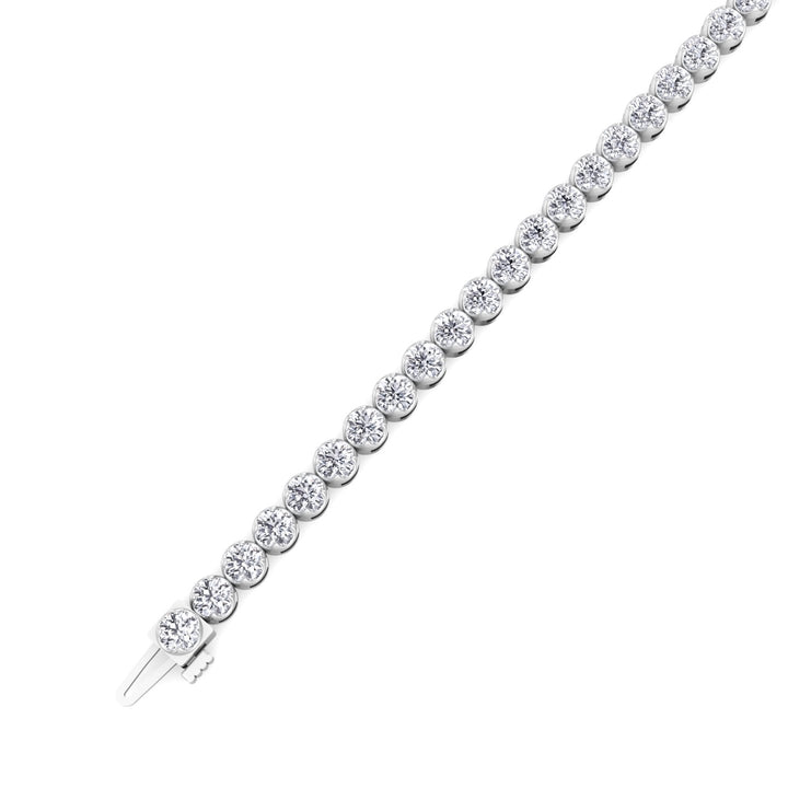Buttercup Round Lab-Diamond Tennis Bracelet 14K Clasp