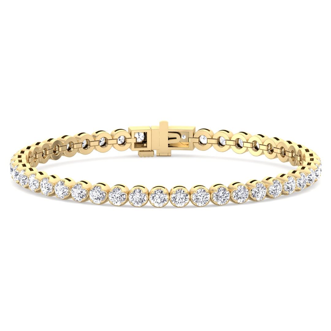 Buttercup Round Lab-Diamond Tennis Bracelet 14K Yellow