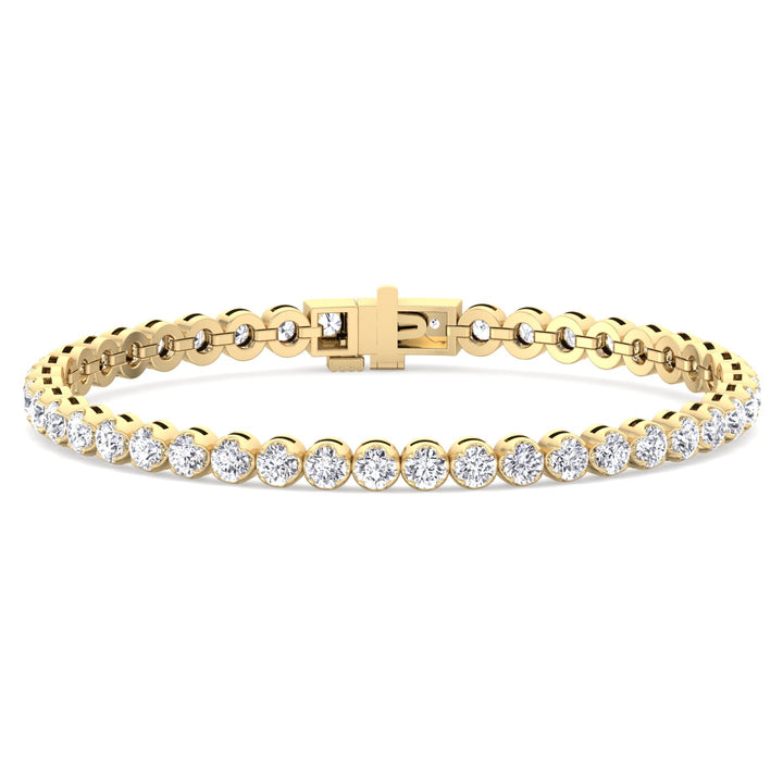 Buttercup Round Lab-Diamond Tennis Bracelet 14K Yellow