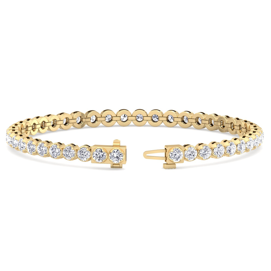 Buttercup Round Lab-Diamond Tennis Bracelet 14K Yellow Gold