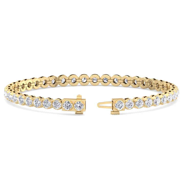 Buttercup Round Lab-Diamond Tennis Bracelet 14K Yellow Gold