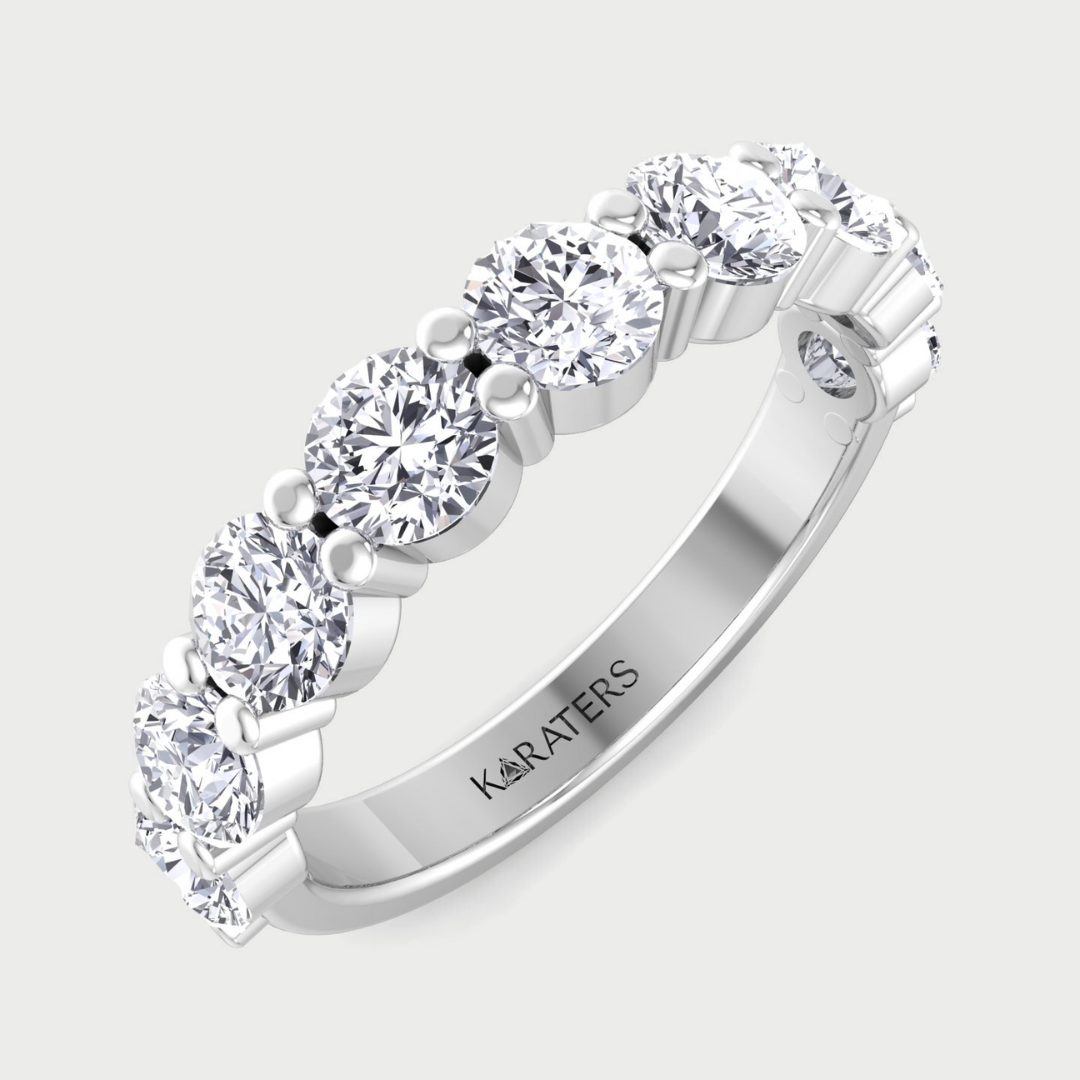 Glendora Matching Band – Round Cut Lab-Grown Diamond Eternity Band in 14K Rose Gold