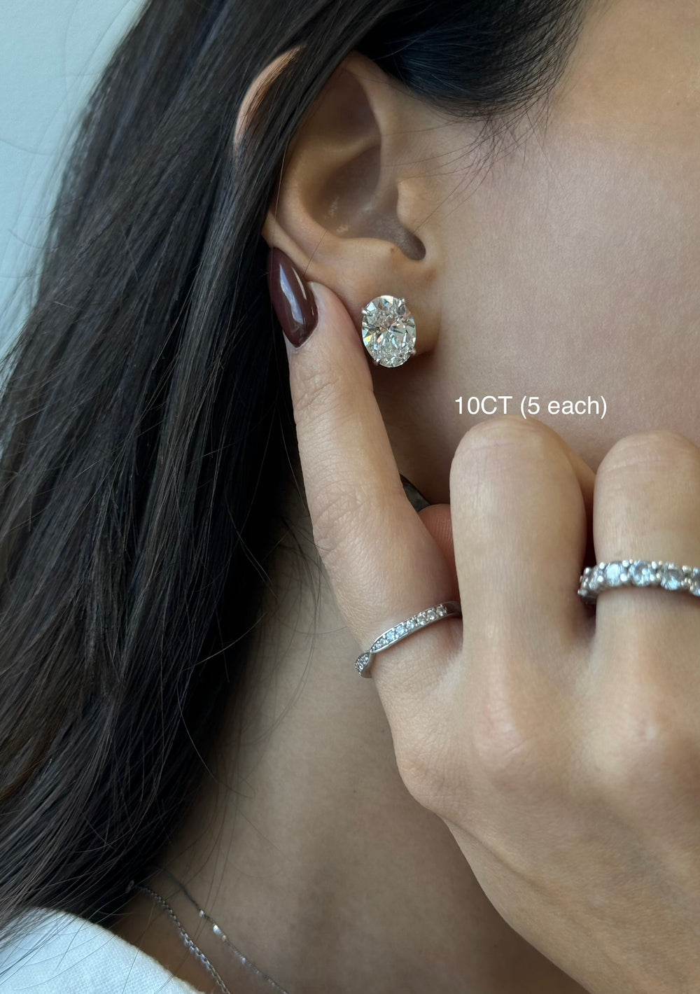 5ct Oval Cut Lab-Grown Diamond Studs