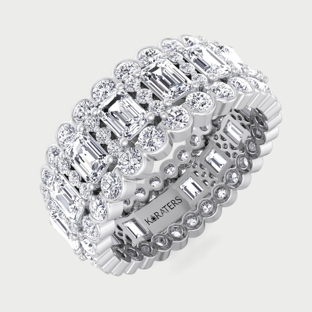 Hellín - Baguette and Round Lab Grown Diamond Eternity Band