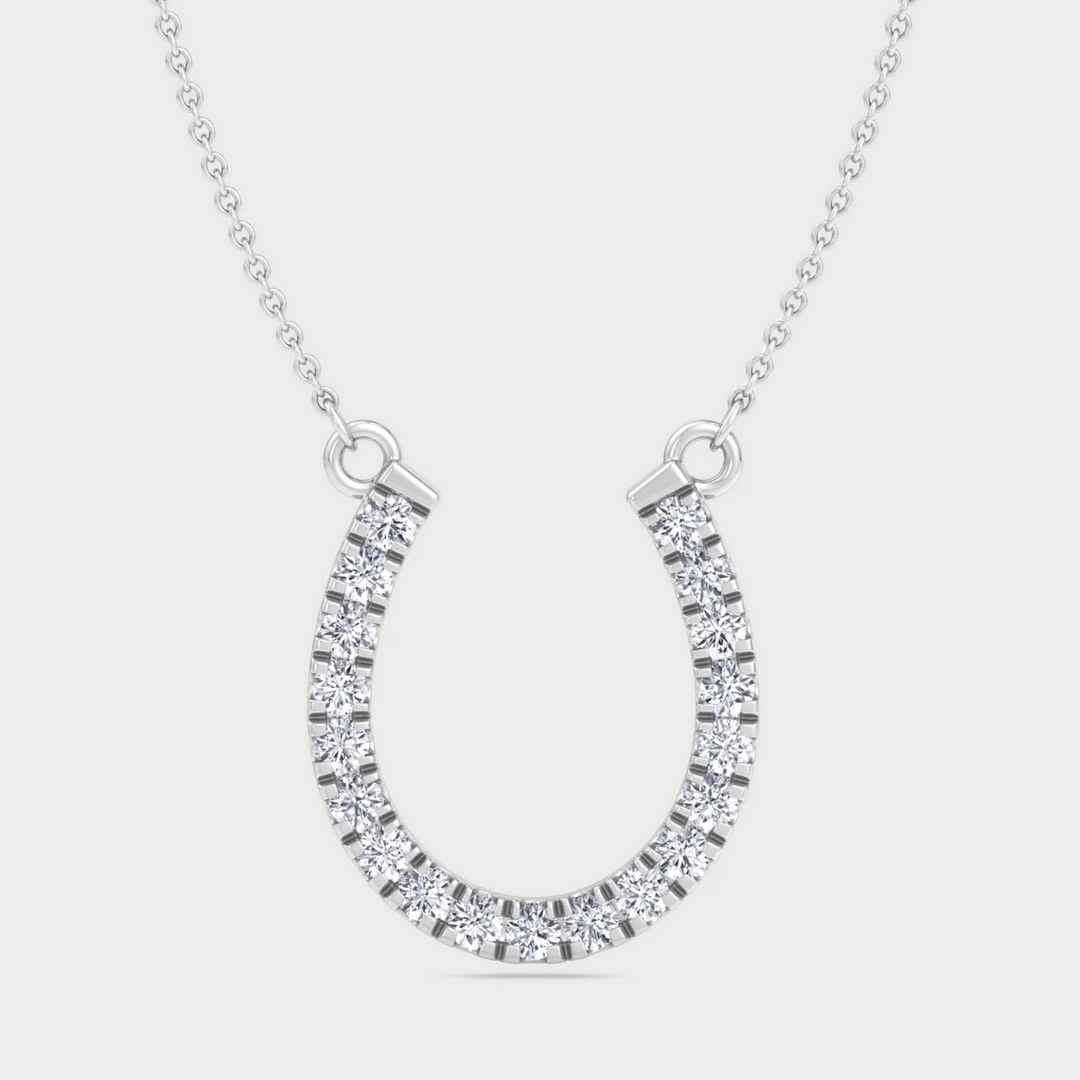 1.35Ct Lab-Grown Diamond Horseshoe Pendant Necklace