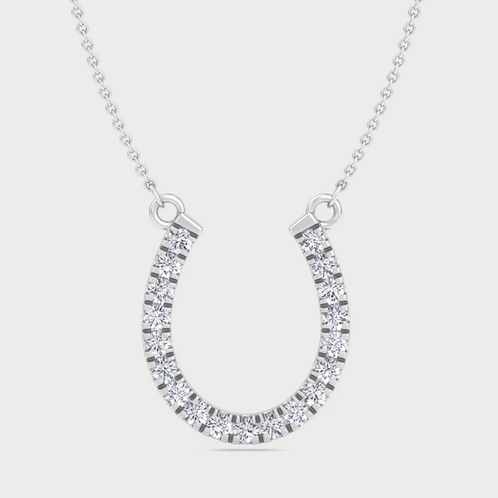 1.35Ct Lab-Grown Diamond Horseshoe Pendant Necklace