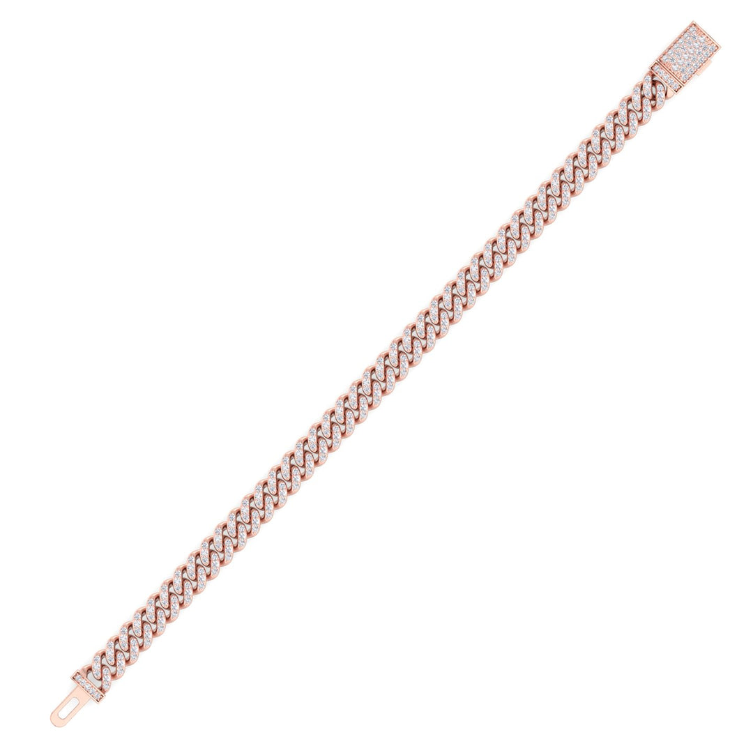 Lab Grown Diamond Cuban Link Bracelet 18K Rose