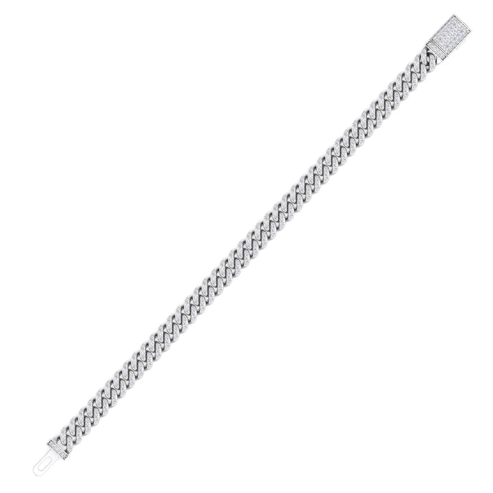 Lab Grown Diamond Cuban Link Bracelet 18K White Chain
