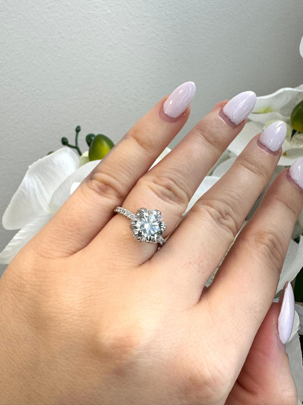 Leiden-Round Cut Hidden Halo Lab Diamond Engagement Ring, Female