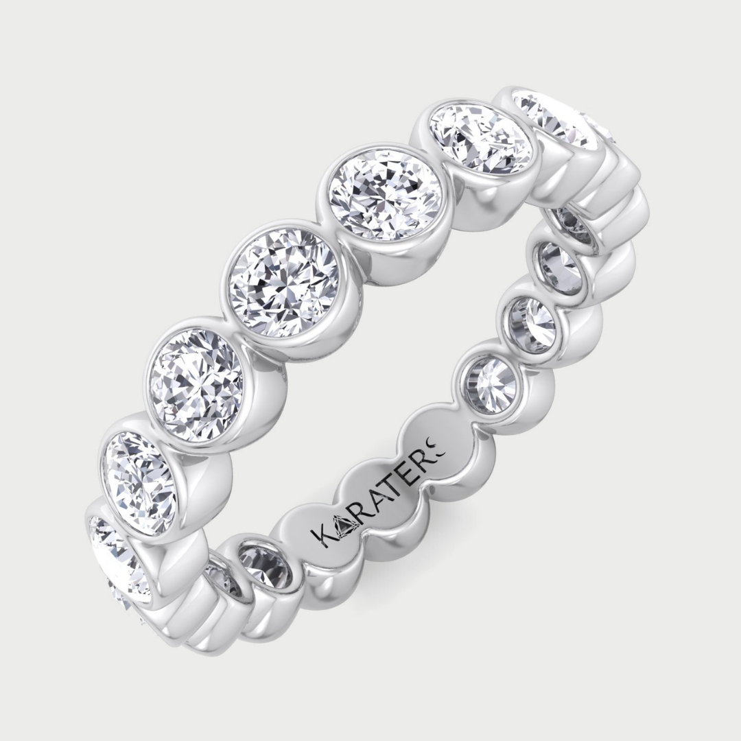 Manresa - Round Cut Lab Grown Diamond Bezel Set Eternity Band