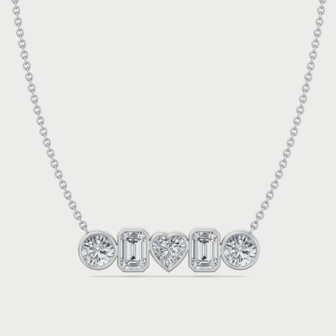 Mixed shape lab-grown diamond pendant.