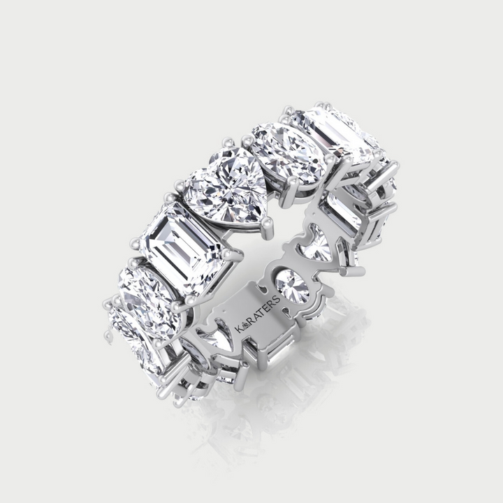 Mixed Shape Lab Grown Diamond Eternity Band-2CT-3CT-4CT-5CT-Platinum