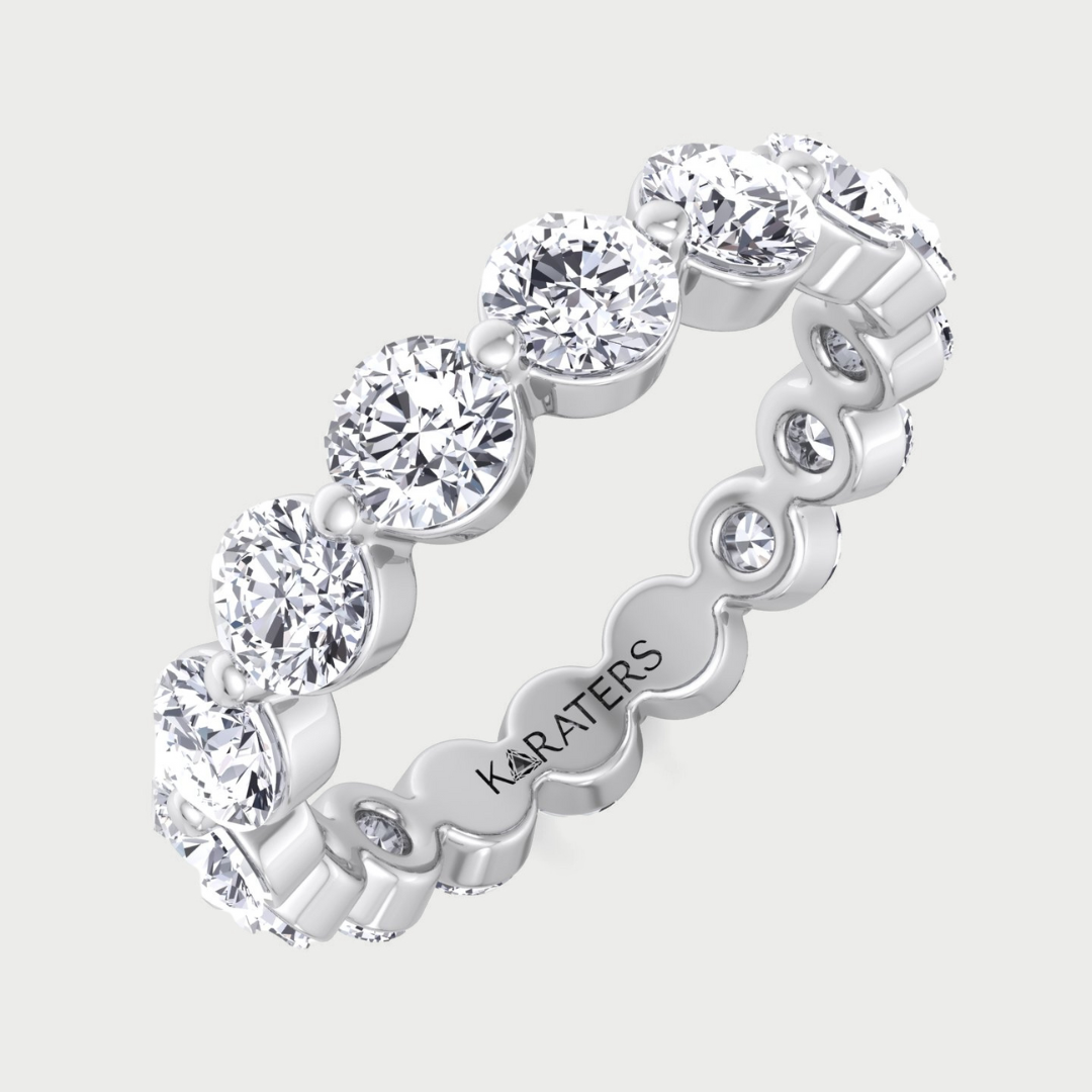 Murcia - Round Cut Lab Grown Diamond Single Prong Eternity Band