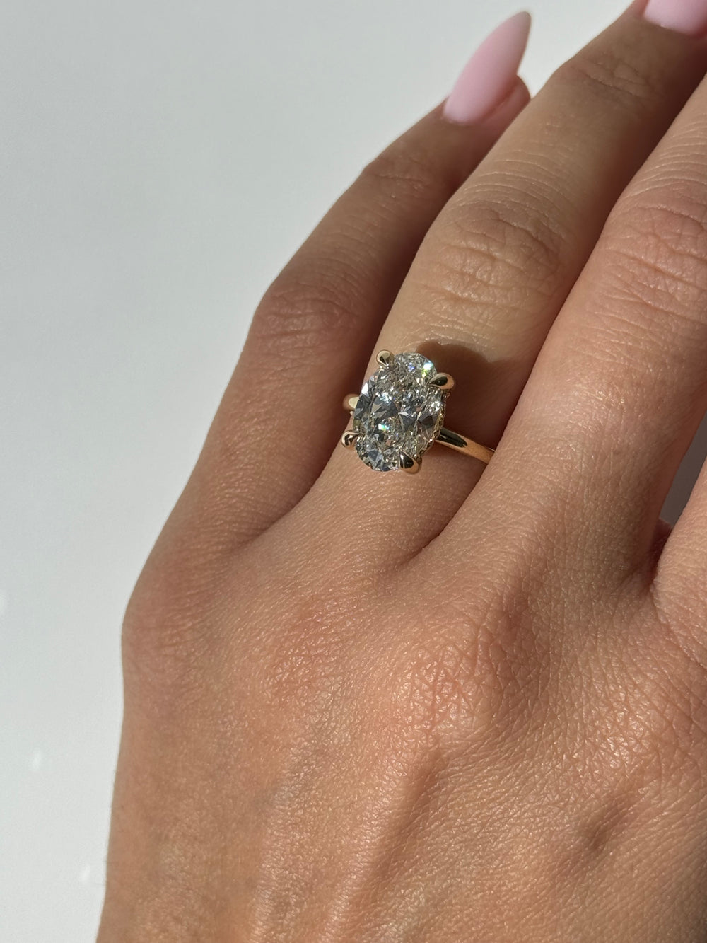 Oval cut Solitaire Lab Diamond ring Yellow Gold Band