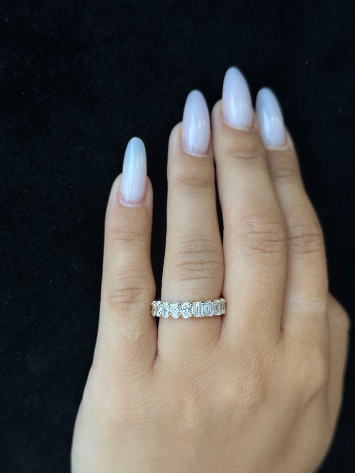 Double Shape - Emerald and Oval Cut Lab Grown Diamond Eternity Band