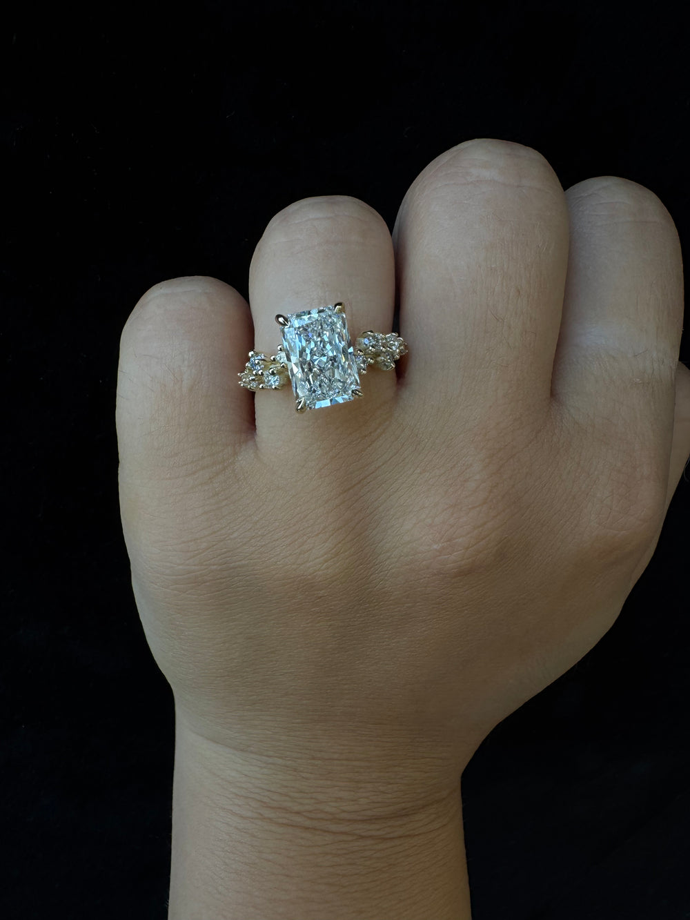 lab-grown diamond engagement ring close-up