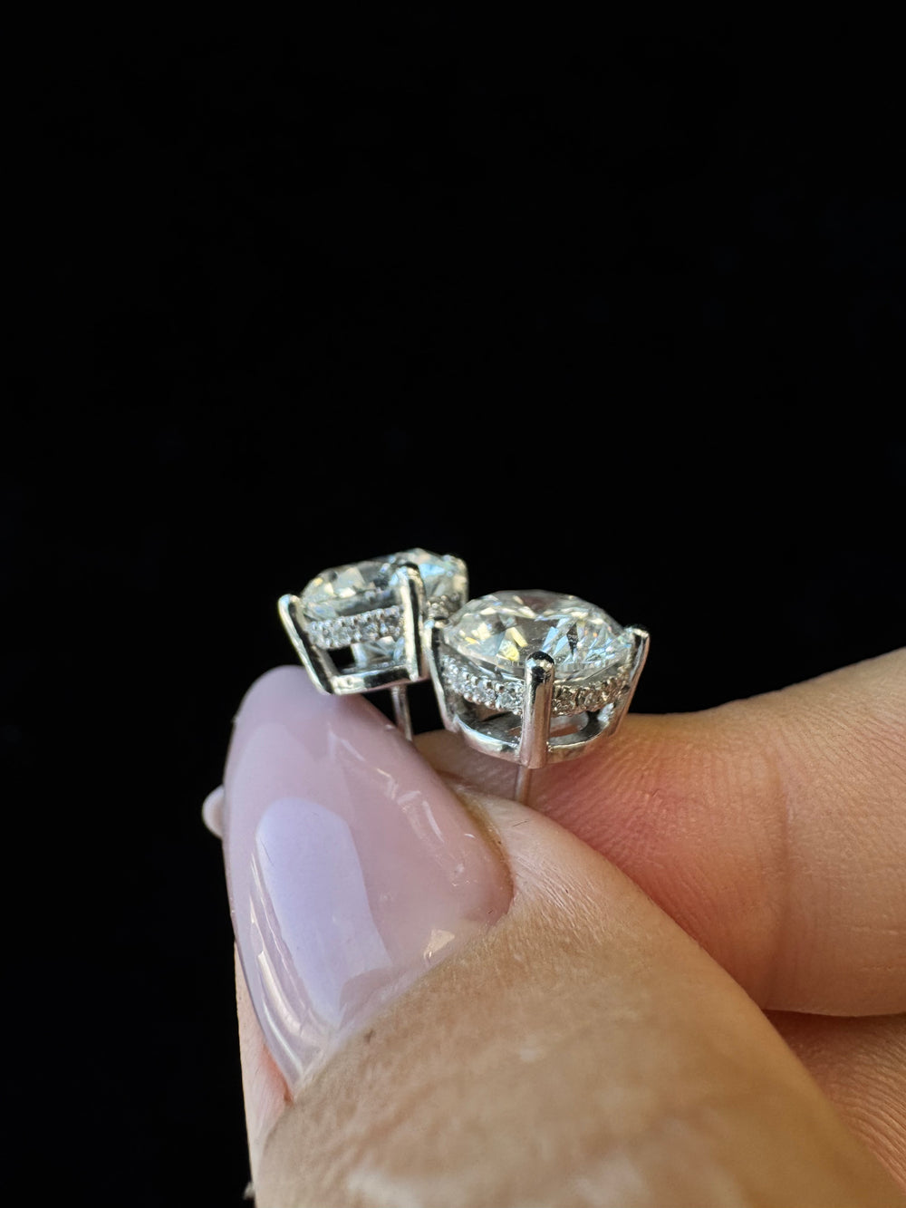 Invisible Halo Lab Grown Diamond Studs in 14K Yellow Gold, 1.5CT