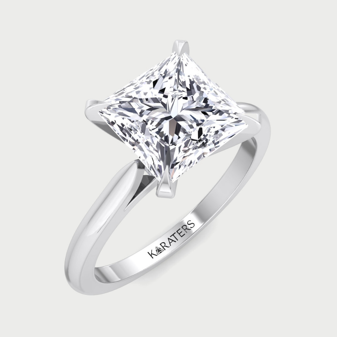 Princess Cut Solitaire Lab Grown Diamond Engagement Ring