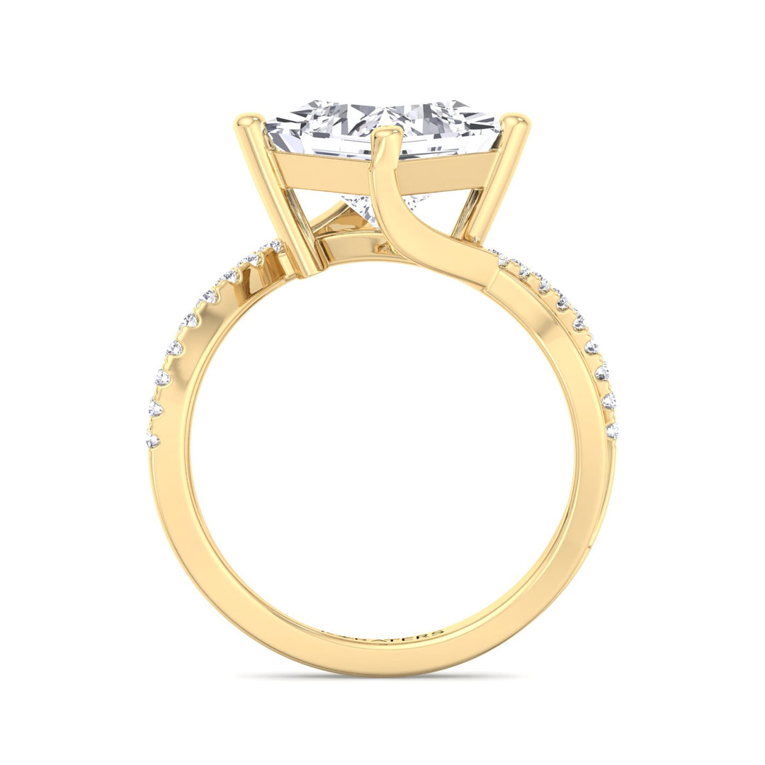 Princess Diamond Yellow Ring Wrap SideStones