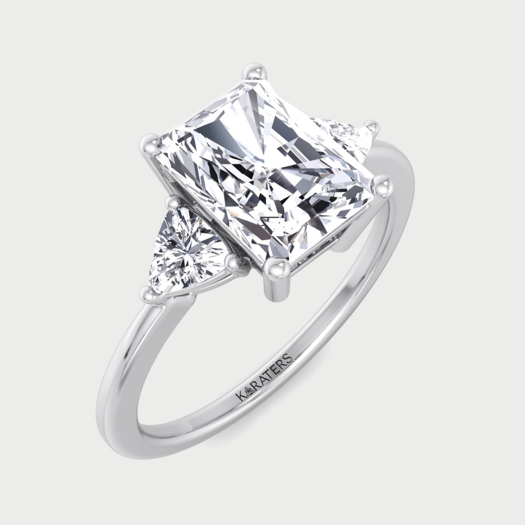 Radiant Cut Solitaire Lab-Grown Diamond Engagement Ring in 14K white gold