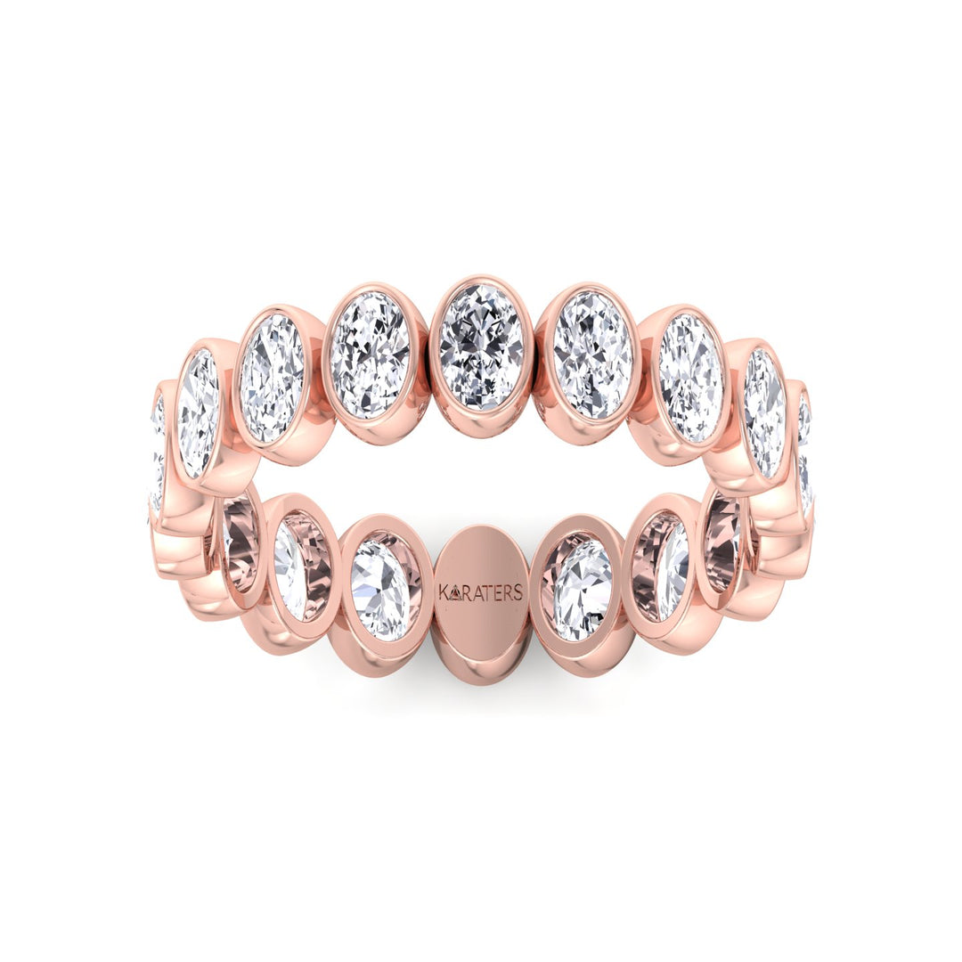 Bezel Set Oval Shape Lab Grown Diamond Eternity Band