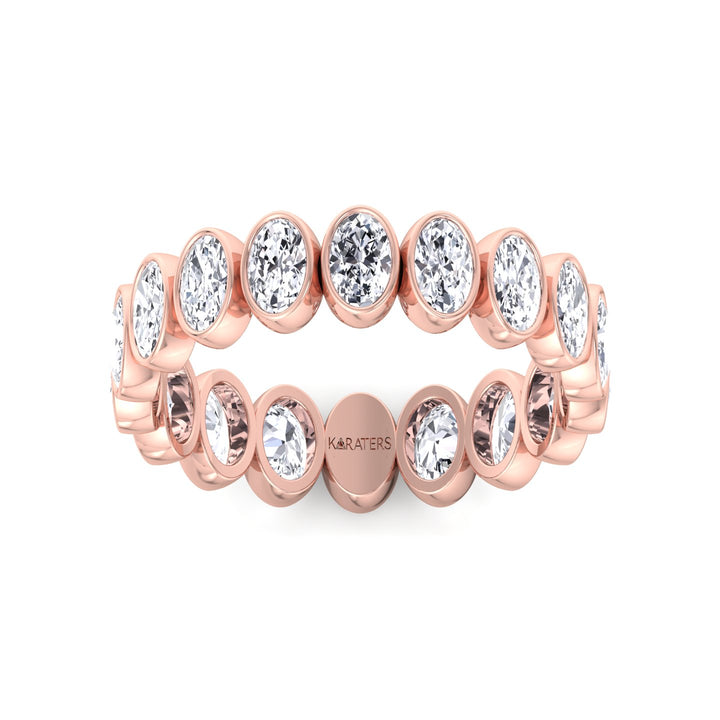 Bezel Set Oval Shape Lab Grown Diamond Eternity Band