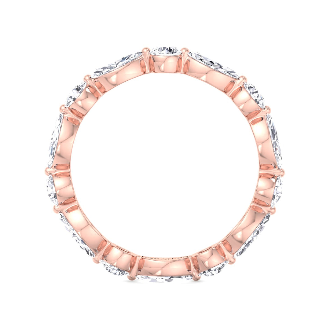 Round and Marquise Shape Lab Grown Diamond Eternity Band