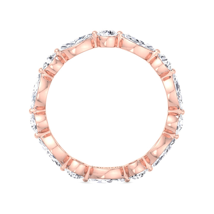 Round and Marquise Shape Lab Grown Diamond Eternity Band