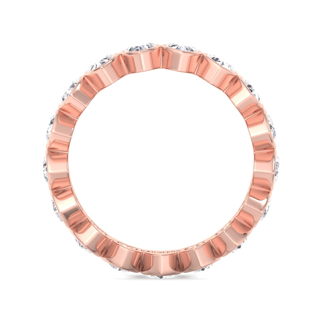 Bezel Set Heart Shape Lab Grown Diamond Eternity Band