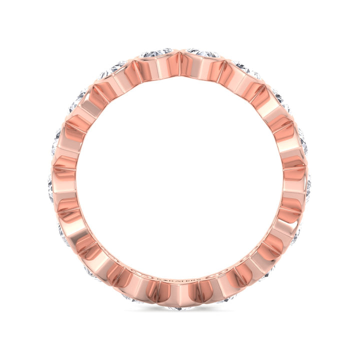 Bezel Set Heart Shape Lab Grown Diamond Eternity Band