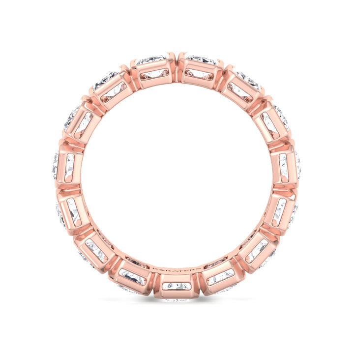 Bezel Set Radiant Shape Lab Grown Diamond Eternity Band Rose