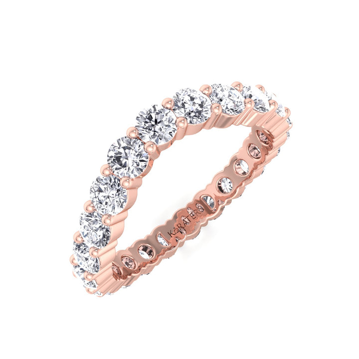 Round Shape Lab Grown Diamond Curved Eternity Band