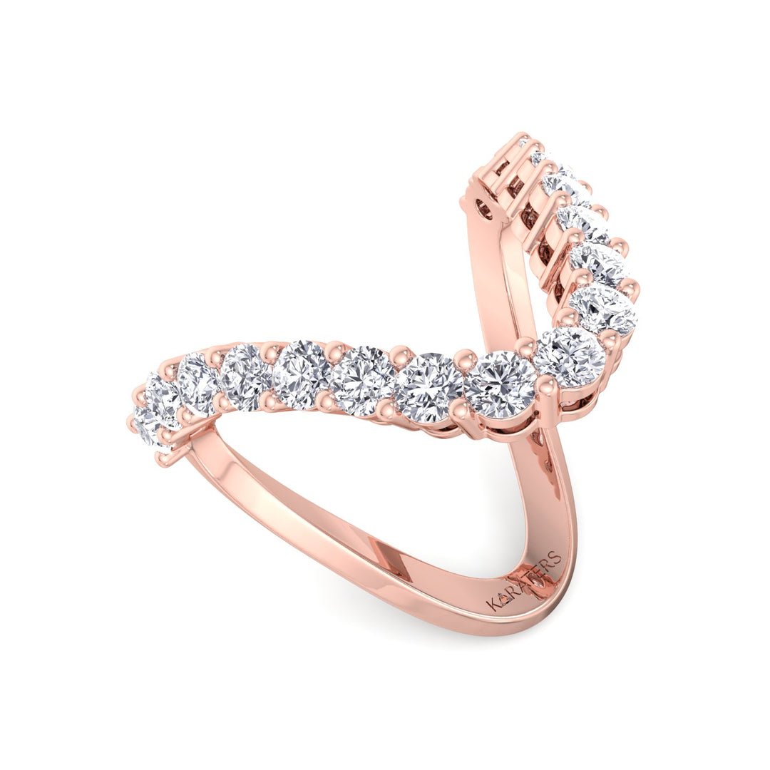 Round Shape Lab Grown Diamond Vanki Ring