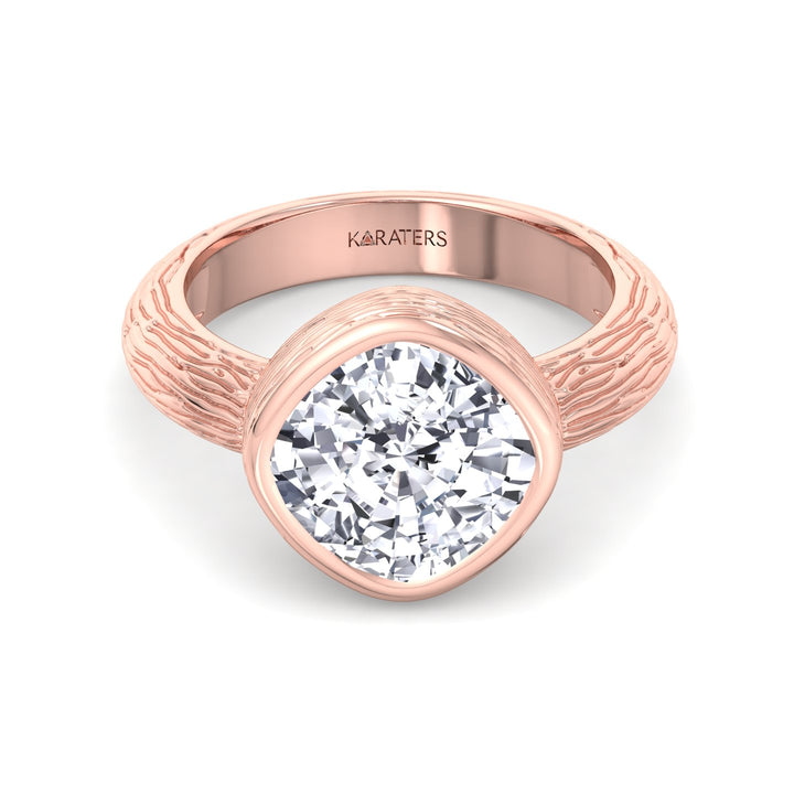 Cushion Cut Solitaire Lab Grown Diamond Engagement Ring