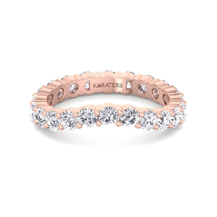 Round Shape Lab Grown Diamond Curved Eternity Band