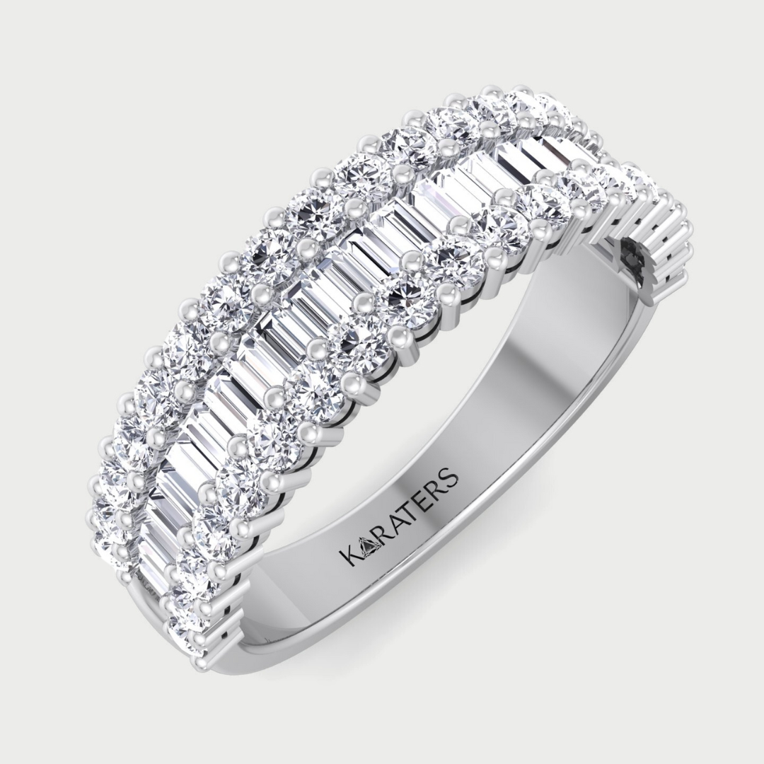Soria - Baguette Cut Lab Grown Diamond Semi/Halfway Eternity Band