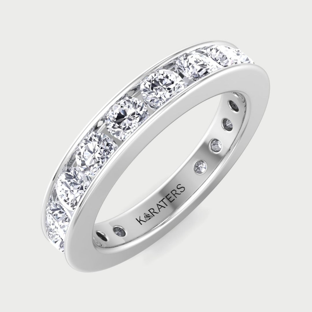 Yecla - Round Cut Lab Grown Diamond Channel Set Eternity Band