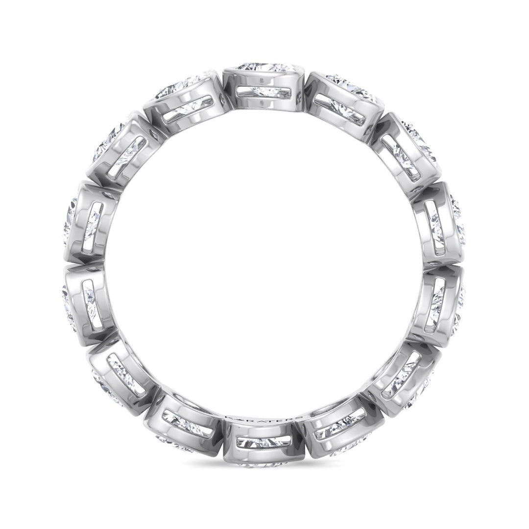 Bezel Set Heart Shape East to West Lab Grown Diamond Eternity Band