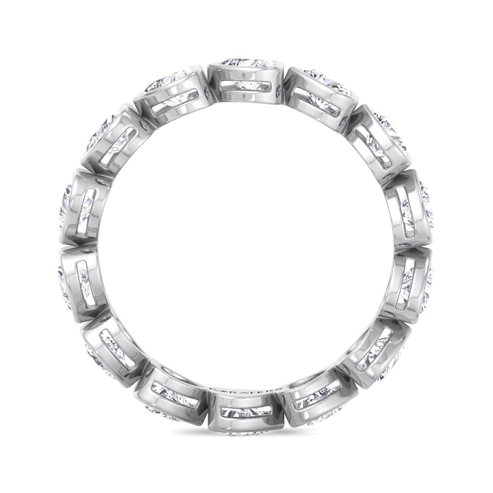 Bezel Set Heart Shape East to West Lab Grown Diamond Eternity Band